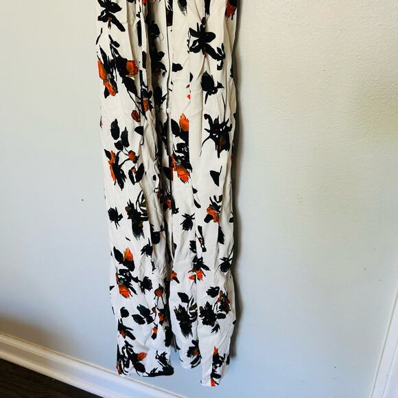 DEREK LAM White Floral Print Camisole Button Front Waist Tie Midi Dress Size 12 - Picture 7 of 16